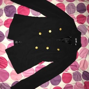Black blazer with gold buttons